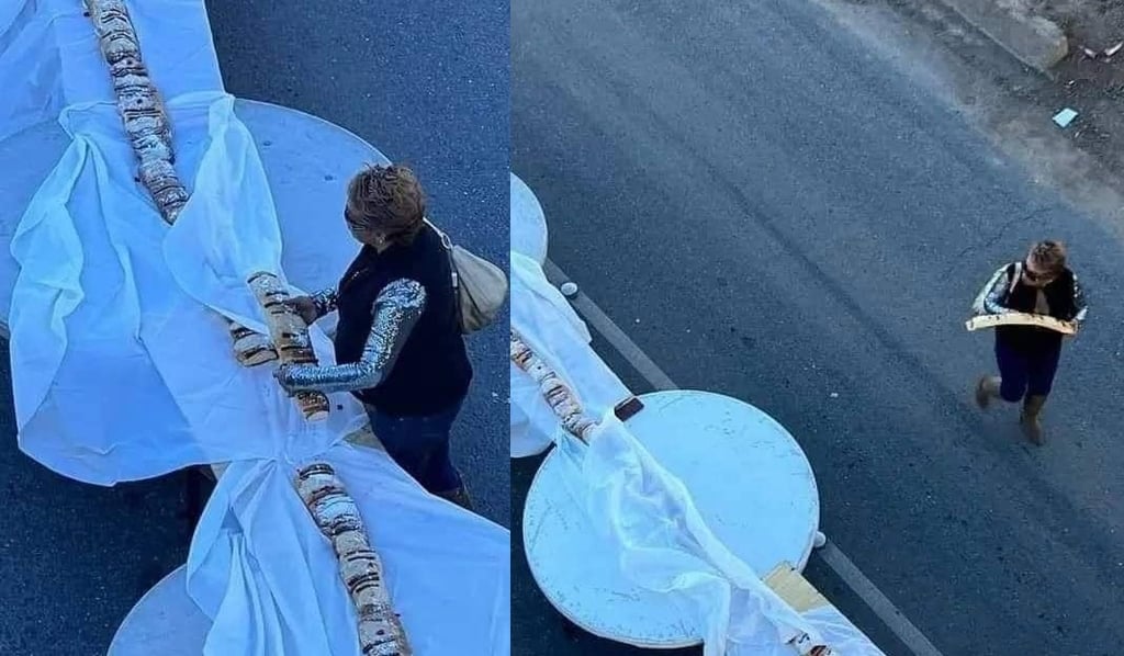 VIRAL: Exhiben a mujer que robó pedazo de rosca y casi arruina Récord Guinness en Mexicali