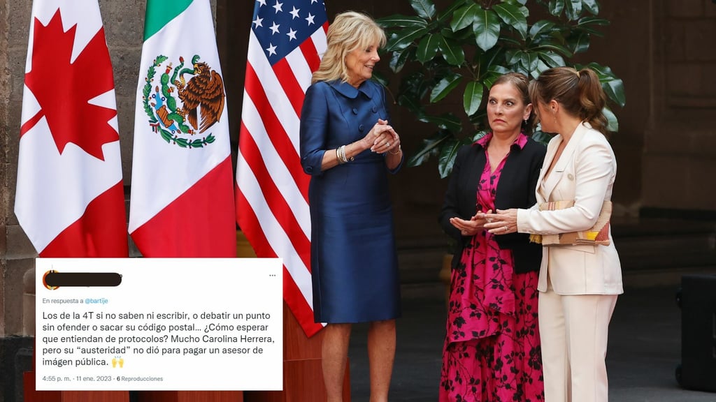 Critican en redes la imagen 'desaliñada' de Beatriz Gutiérrez Müller con vestido de Carolina Herrera