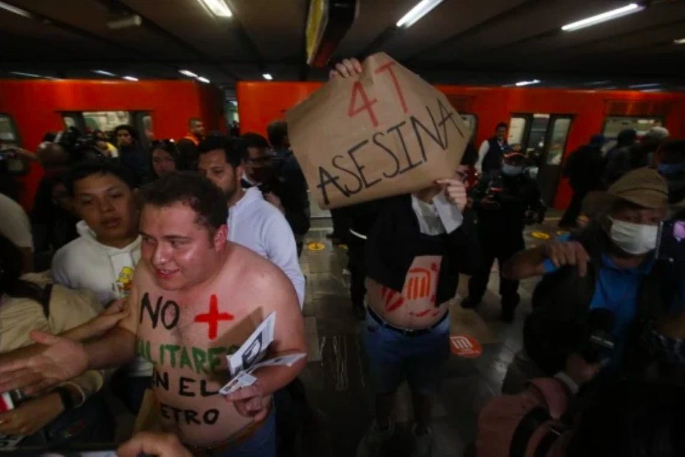 'No son accidentes es el Estado', protestan contra Guardia Nacional en el metro