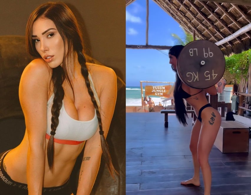 Danik Michelle comparte video levantando pesas en bikini