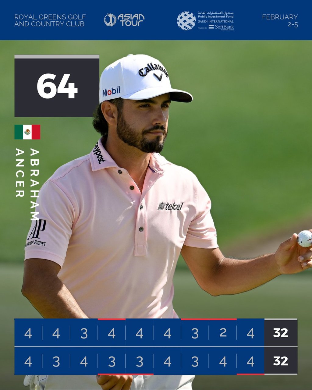 Abraham Ancer continúa sólido en Arabia Saudita