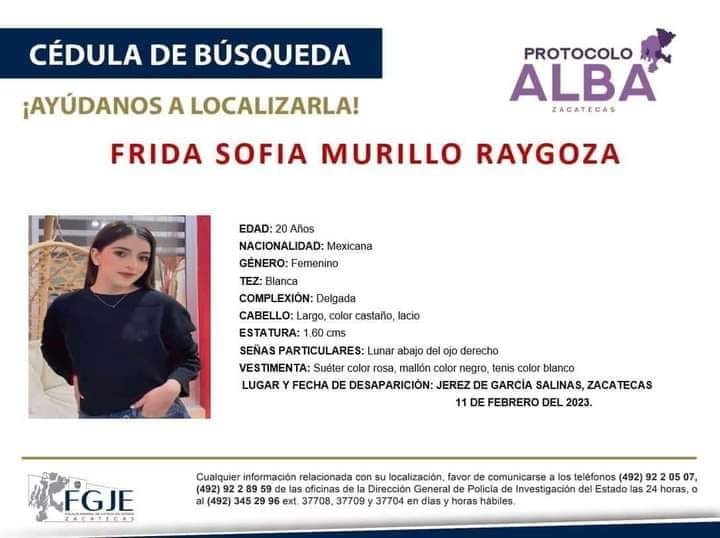 Frida Sofía Murillo no es la única joven desaparecida en Jerez; habría otras tres víctimas