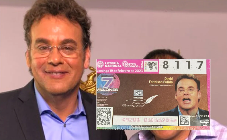 'Péguele al gordo', David Faitelson presume que aparece en billete de lotería