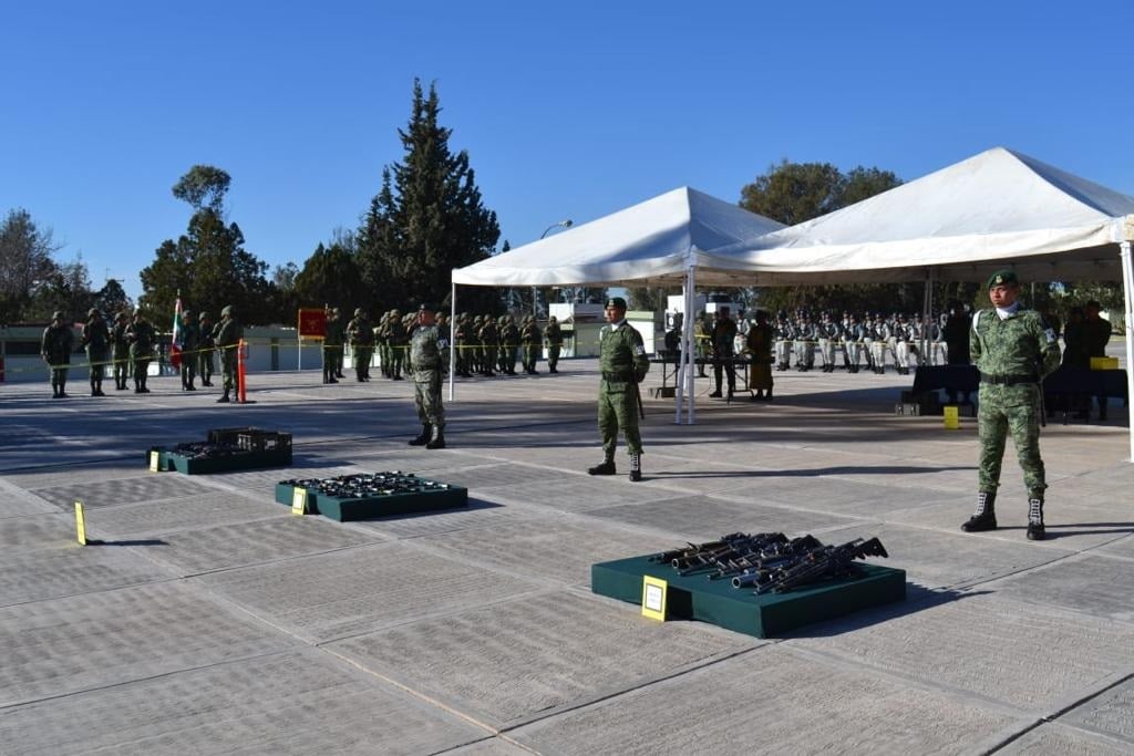 Destruyen armas en el campo militar del poblado 5 de Mayo, en Durango
