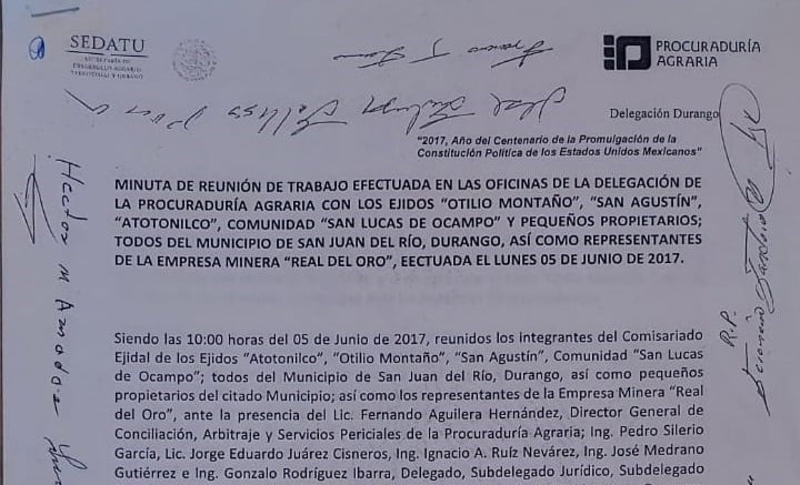 Denuncian que minera no ha cumplido con el pago a pequeño propietario de San Juan del Río