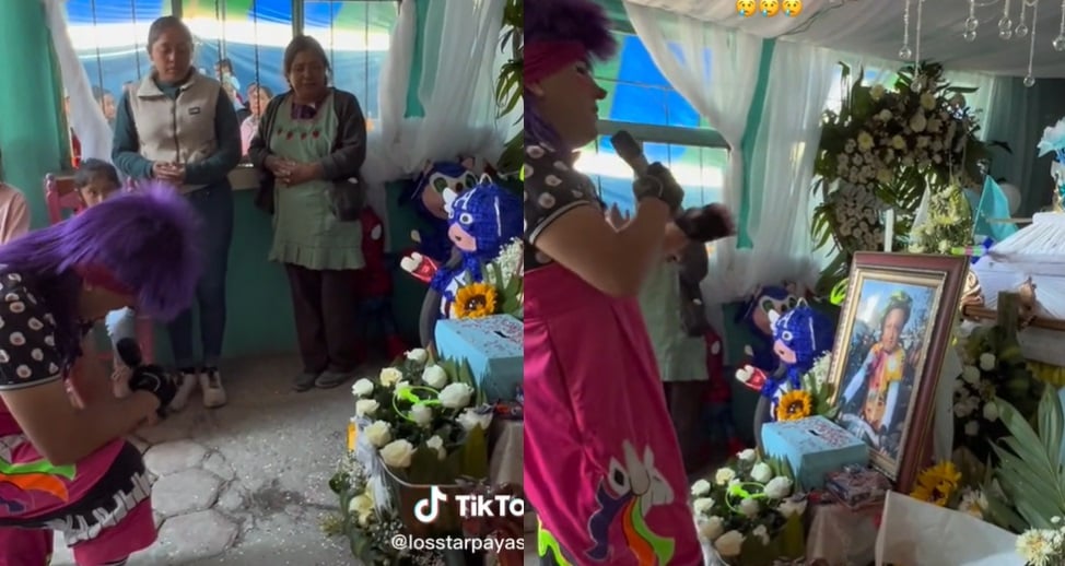 Video de payasos dando show en pleno funeral de un niño se vuelve viral