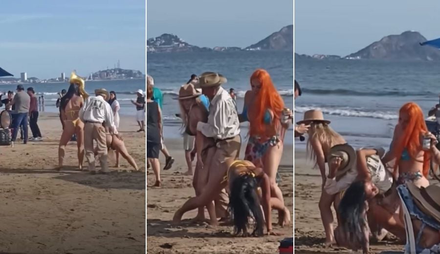 ‘Ya me vi gastando mi jubilación’: mujeres en traje de baño le bailan a ‘abuelito’ en Mazatlán