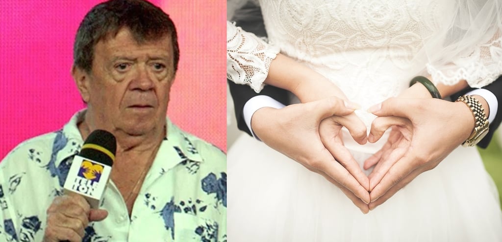 Pareja se casa frente al funeral de 'Chabelo' y dicen que 'no podían cancelar la boda'