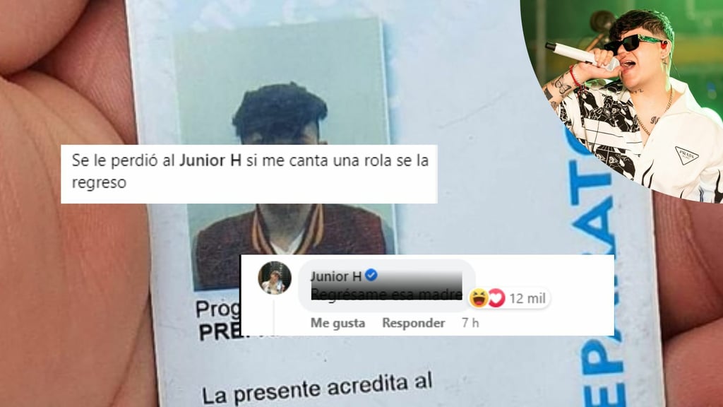 La reacción de Junior H por una 'credencial que se le perdió' se hace viral en redes