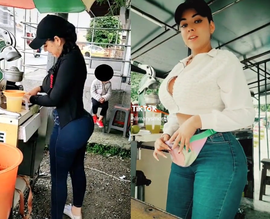 Vendedora de jugos 'conquista' con su físico y se hace viral en TikTok