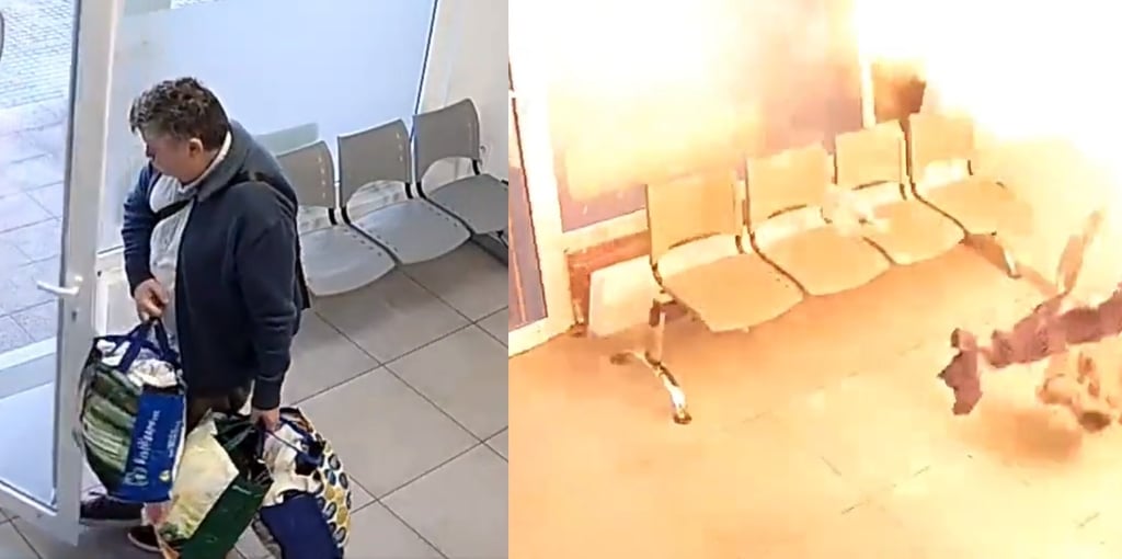 Video: Seis segundos salvan de la muerte a un hombre en explosión de lavandería