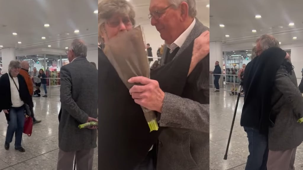 VIDEO: Abuelo enternece en la red al sorprender con flores a su esposa
