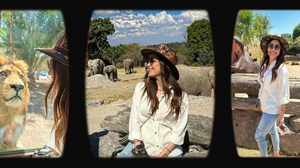 Muy embarazada, Cynthia Rodríguez encanta con sus fotos desde Africam Safari en Puebla