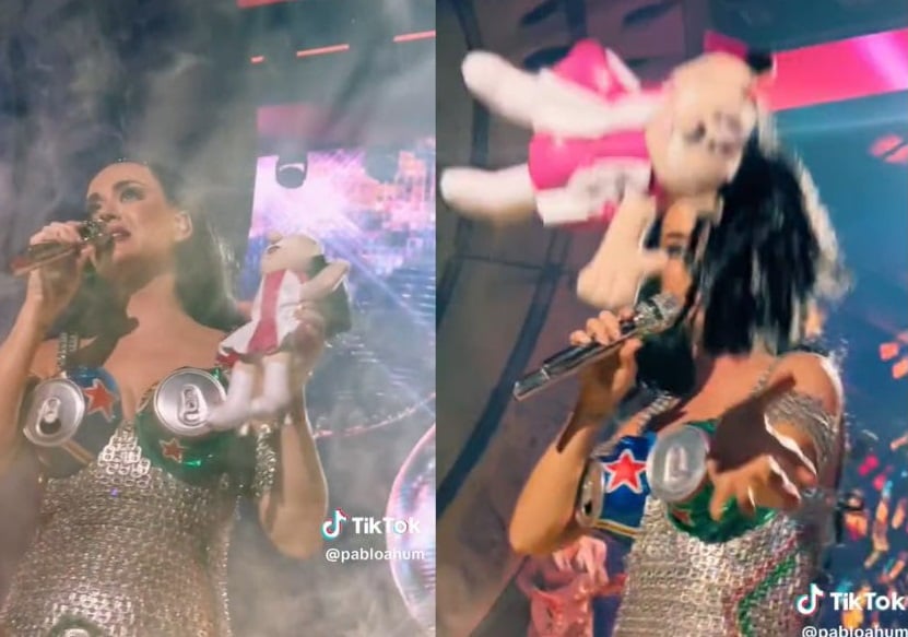 VIDEO: Katy Perry devuelve el Dr. Simi que le obsequiaron en concierto de Las Vegas