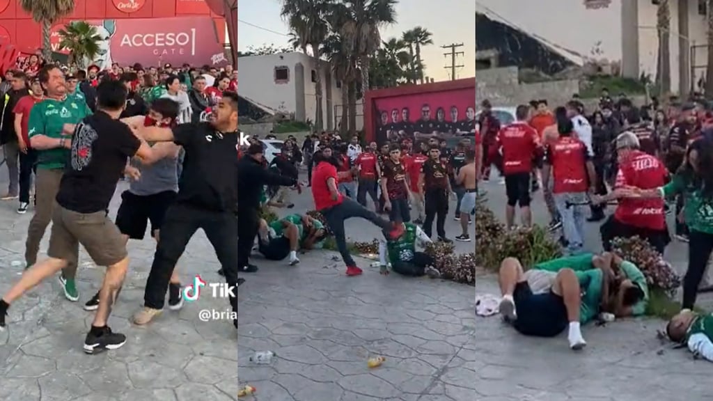 VIDEO: Violenta riña entre fanáticos de Xolos de Tijuana y León