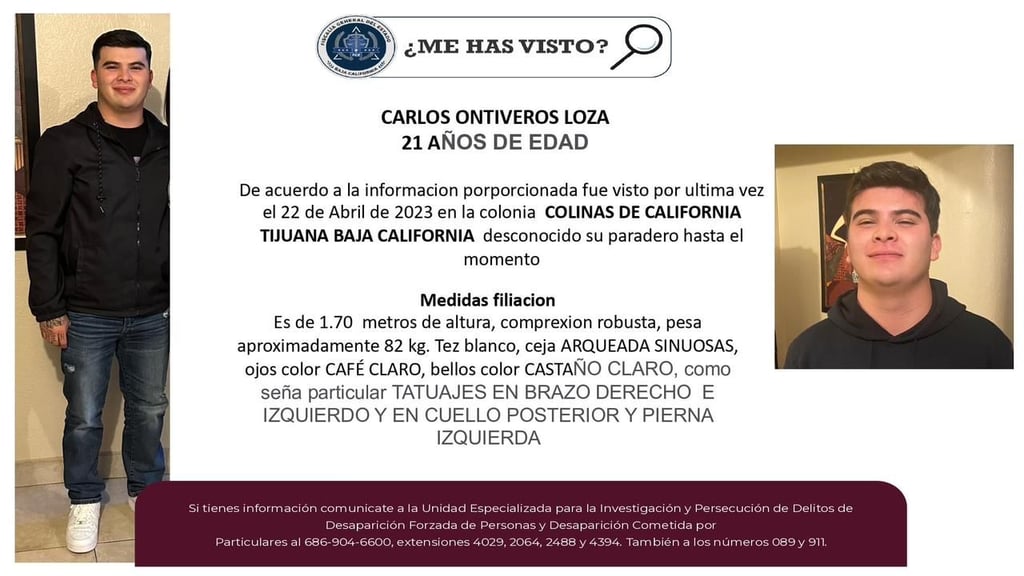 Exfiscal de Desaparecidos busca a su hijo Carlos Ontiveros