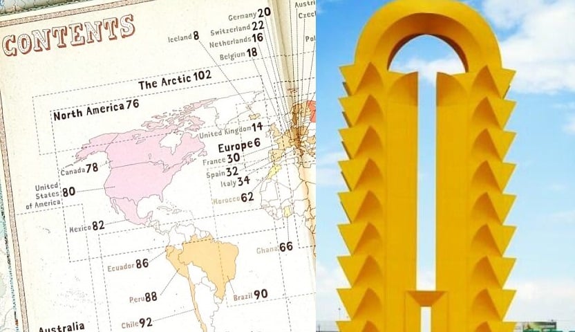 Así aparecen Torreón y Gómez Palacio en mapa de un libro de primaria ruso