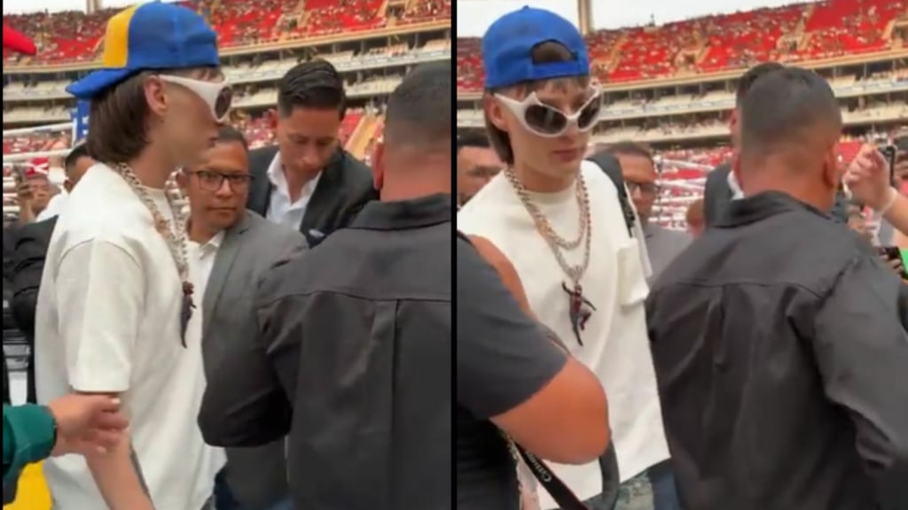 Peso Pluma causa sensación a su llegada al Akron previo a pelea de 'Canelo'