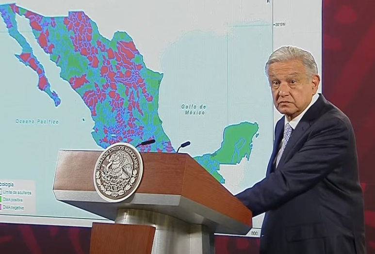 ¿Cuánta agua hay en La Laguna? AMLO muestra condiciones del acuífero en su mañanera