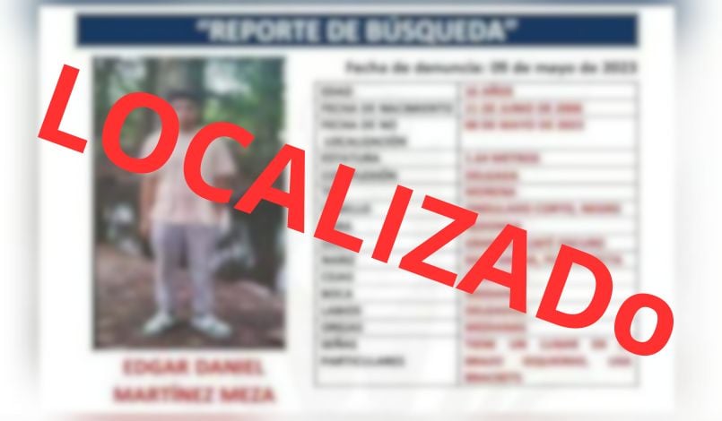 Sano y salvo, joven de 16 años reportado como desaparecido en Durango
