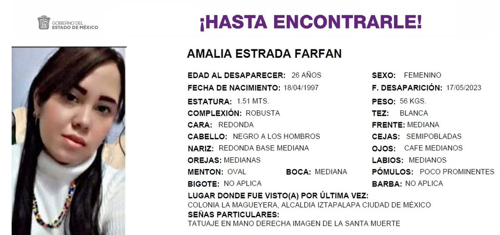 Buscan a Amalia Estrada, joven que abordó vehículo junto a expareja en Iztapalapa