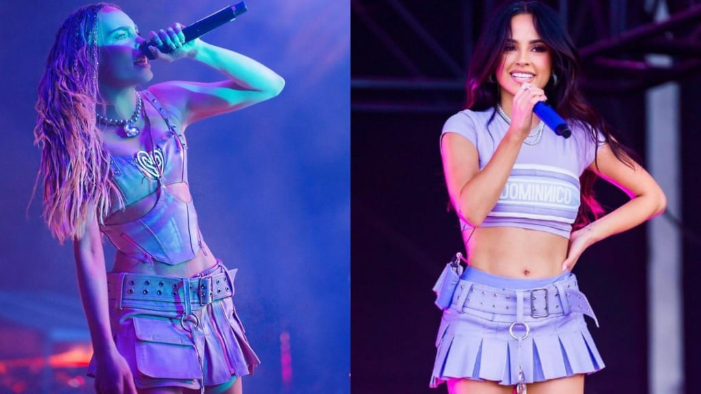 ¿Impone moda? Belinda y Becky G usaron la misma minifalda sobre el escenario