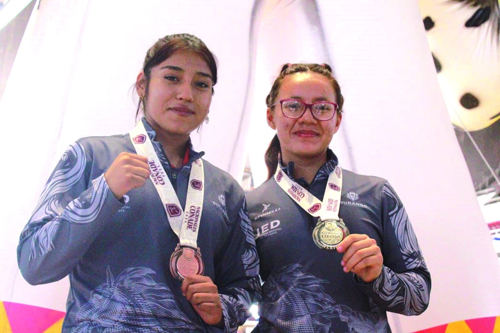 Ganadoras. Jazmin Saucedo y Ximena Palos vuelven a casa con el tercero y segundo lugar, respectivamente, de los JNC 2023.
