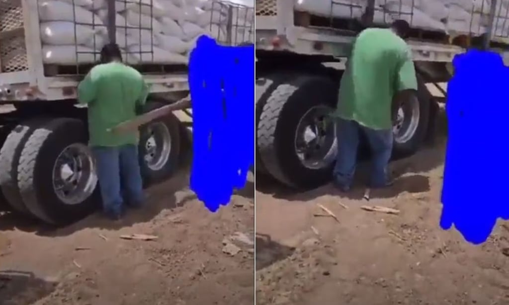 VIDEO: Hombres 'castigan' a tablazos a trailero