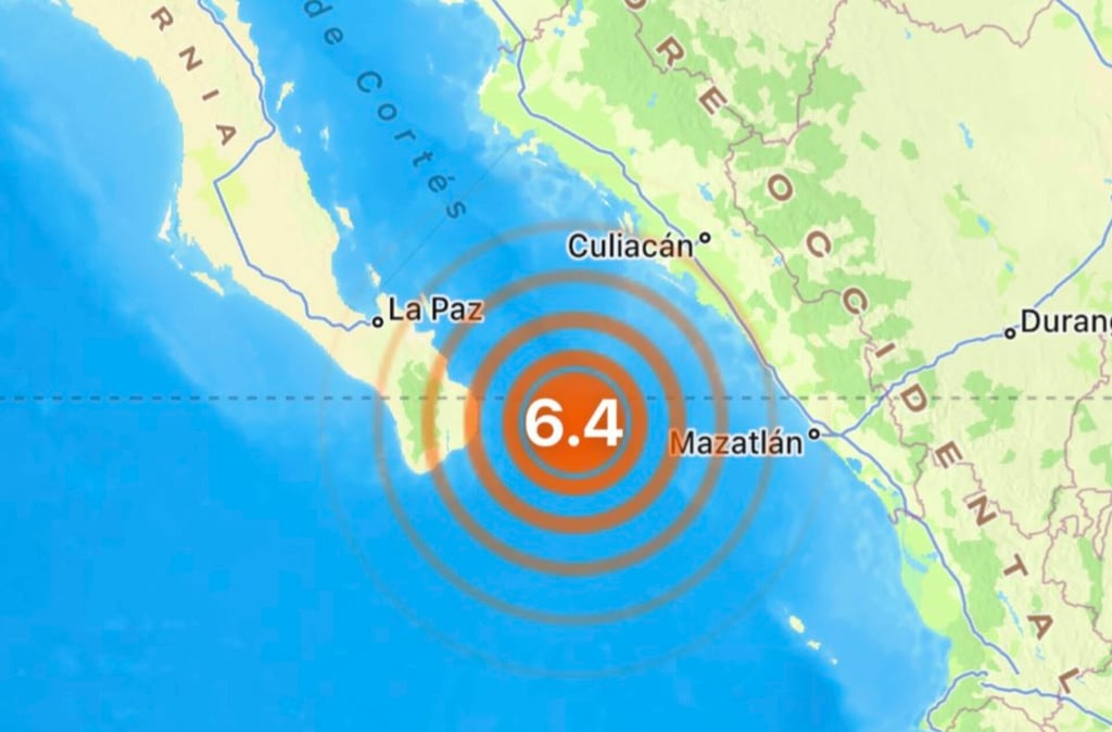 Reportan sismo magnitud 6.4 en San José del Cabo, BCS