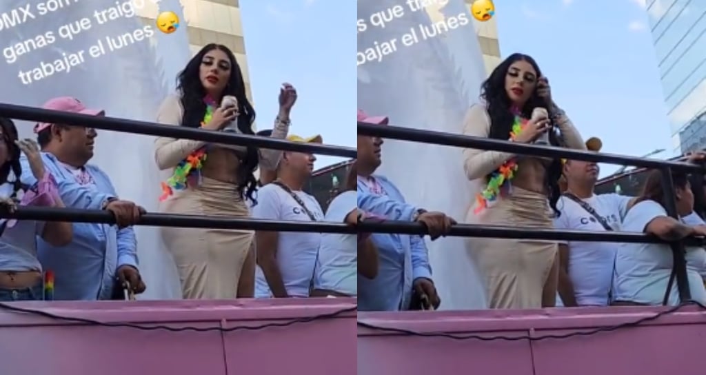 Critican a Bellakath por su actitud 'de flojera' en la marcha del Pride en la CDMX