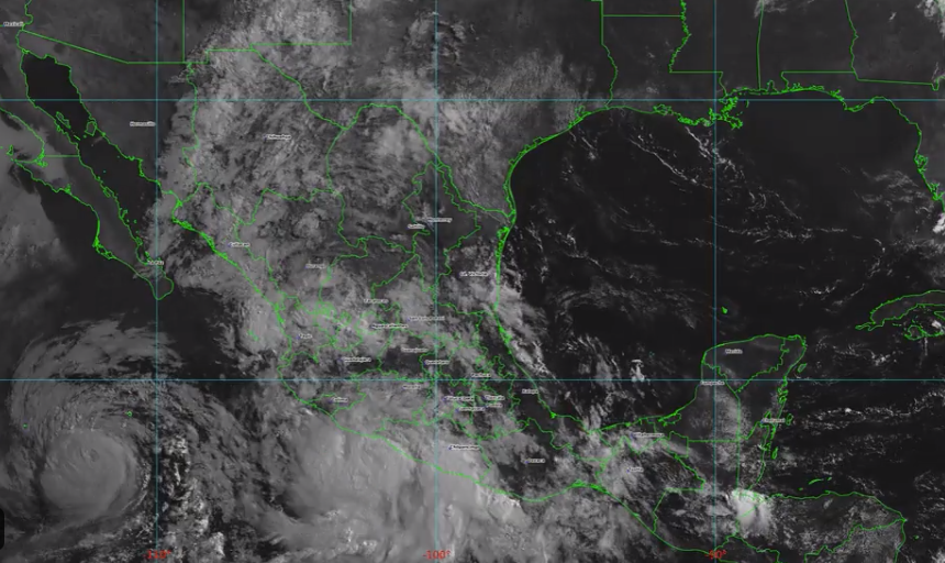 Debido al huracán Beatriz, se prevén lluvias puntuales torrenciales en Jalisco, Colima, Michoacán, Guerrero, Oaxaca y Chiapas.