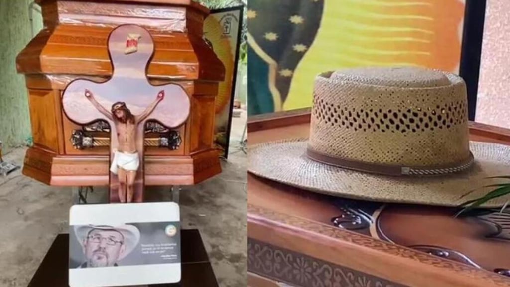 Detalles. El féretro del fundador del movimiento civil armado fue colocado a un lado de su casa, acompañado de la imagen de la virgen de Guadalupe, de la que era devoto.