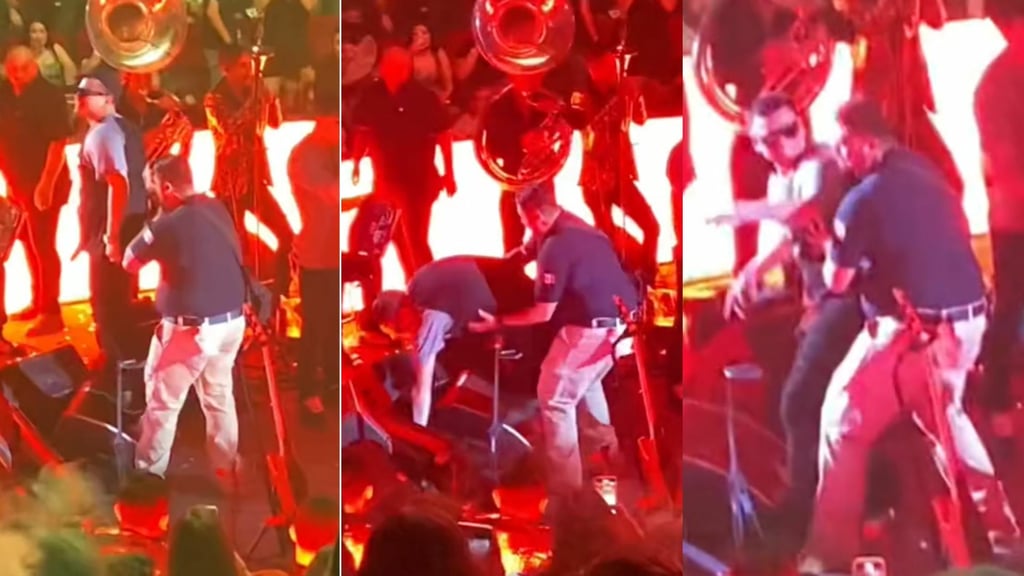 Jesús Ortiz de Fuerza Regida protagoniza resbalón en su concierto de Gómez Palacio