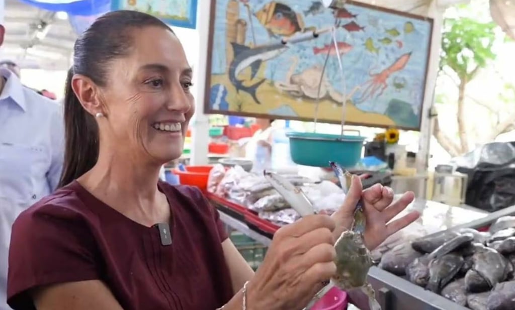'Te va a morder, te va a morder'... Sheinbaum toma con humor mordedura de jaiba en Tampico