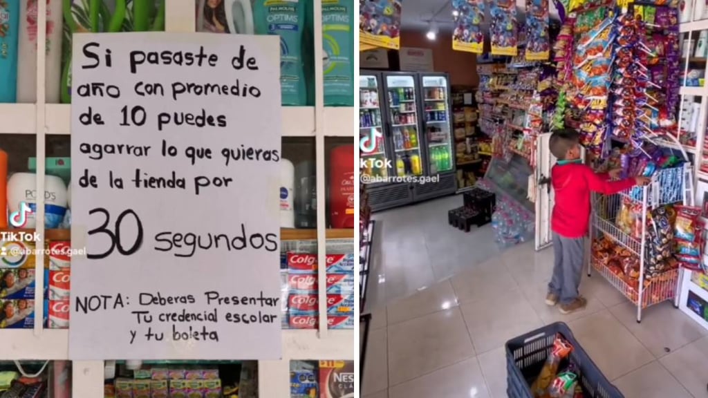 VIDEO: Tienda regala los productos que puedan tomar en 30 segundos a los 'alumnos de 10'