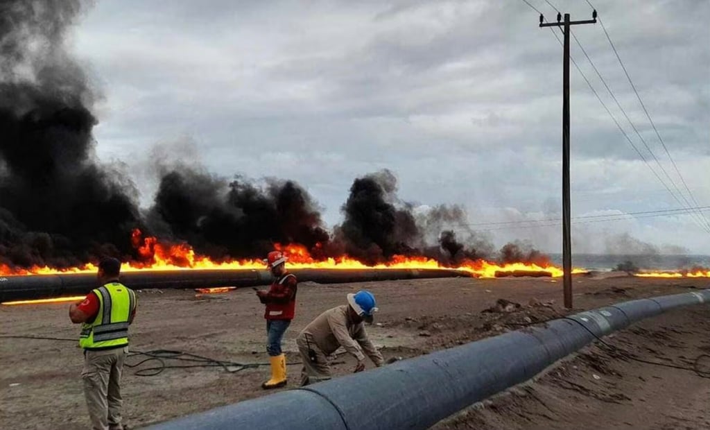 VIDEO: Vientos de Huracán Hilary provocan incendio en ducto de mina de Rofomex en BCS