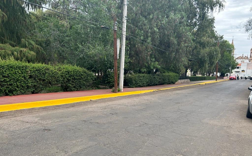 Quitan cajones de estacionamiento a un costado del Parque Guadiana