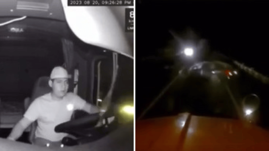 VIDEO: Tráiler embiste a autos sin luces que obstruían carretera Siglo XXI