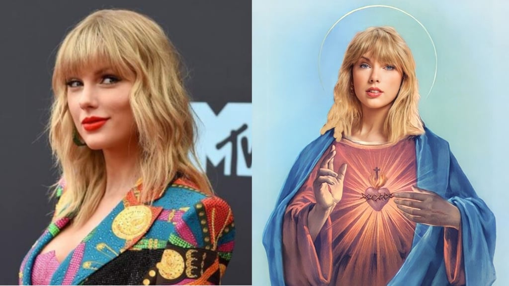 Fanáticos hacen montaje de Taylor Swift como Jesucristo