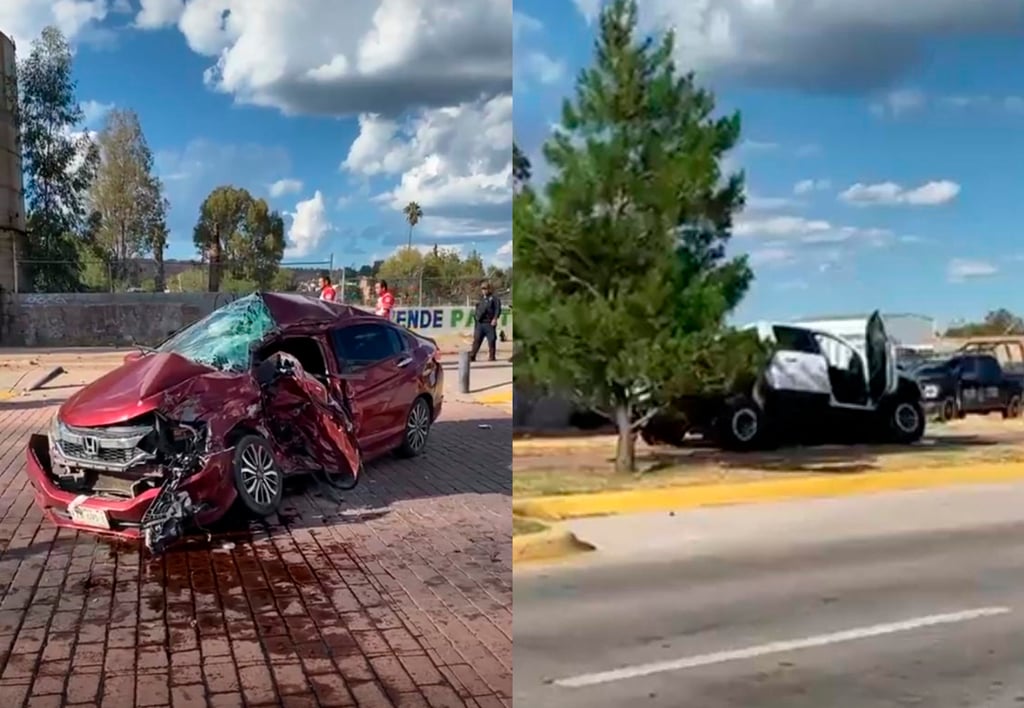 Se registra fuerte choque en bulevar Gómez Morín; dos personas lesionadas