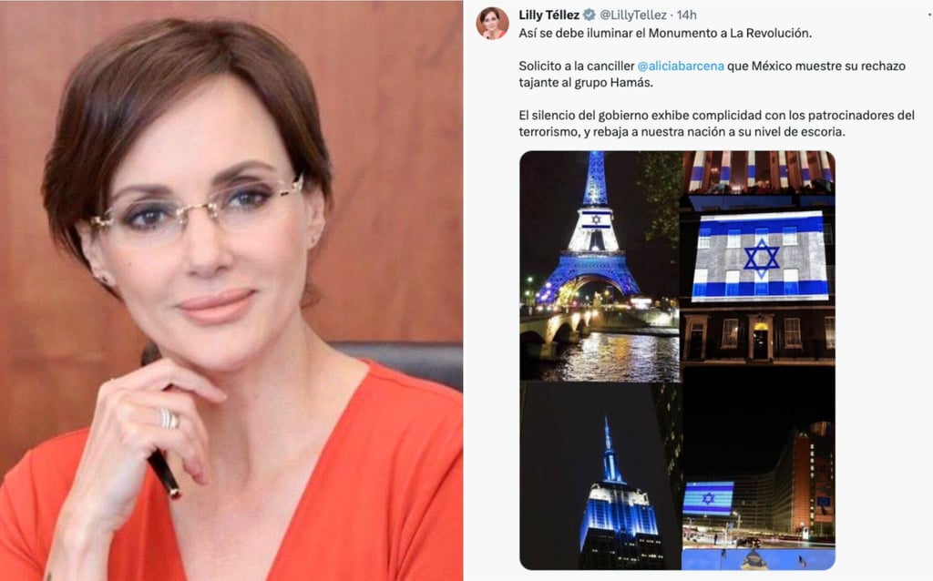 La senadora de Acción Nacional compartió imágenes de sitios emblemáticos, como la torre Eiffel, iluminados con los colores de la bandera de Israel.