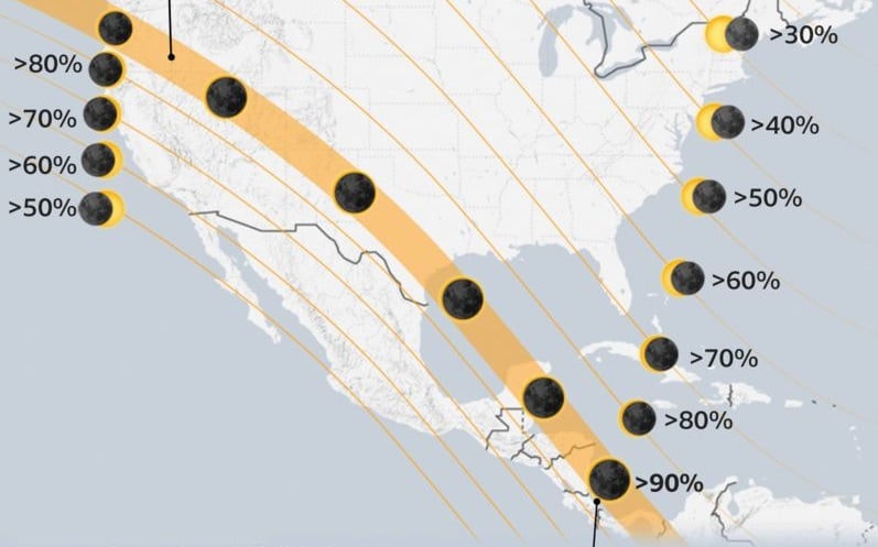 Eclipse solar iniciará a las 09:20 horas de este sábado en Durango