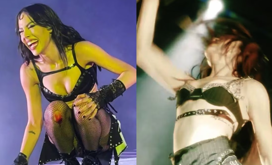 VIDEO: Danna Paola sufre accidente en el festival Fiestas de octubre en Guadalajara