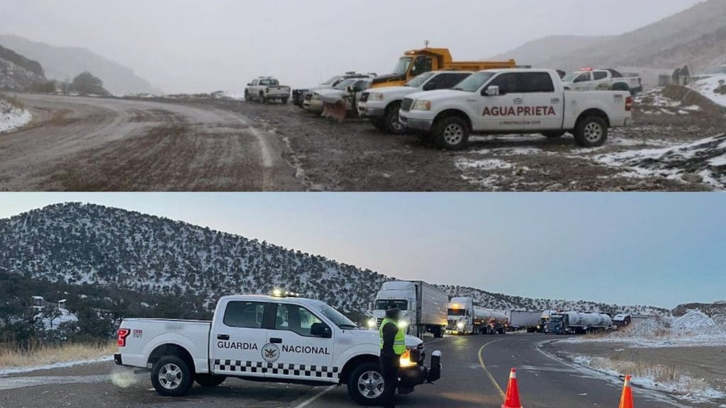 Nieve cristaliza carreteras en Sonora y Chihuahua