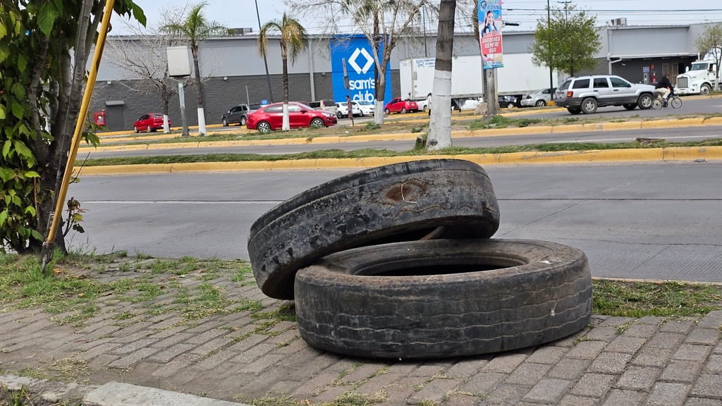 Contaminación. Por diferentes puntos de la ciudad, se pueden apreciar llantas que generan contaminación ambiental. 