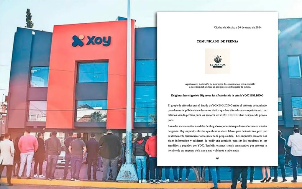 Oportunistas pretenden abusar de víctimas de Yox Holding, denuncian