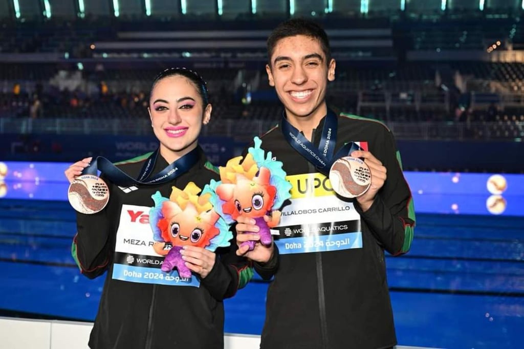 Bronceados. Trinidad Meza y Diego Villalobos le dieron a México otra medalla de bronce.