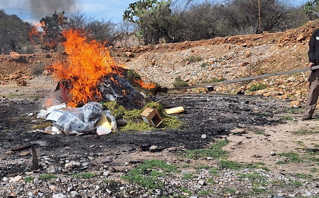 Destruyen 50 kilogramos de narcóticos y objetos de delito en Durango