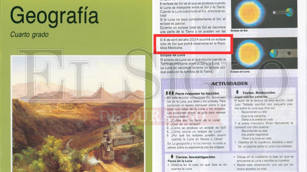 ¿Te tocó usar este libro en primaria? hace 31 años relataban el eclipse que está por ocurrir