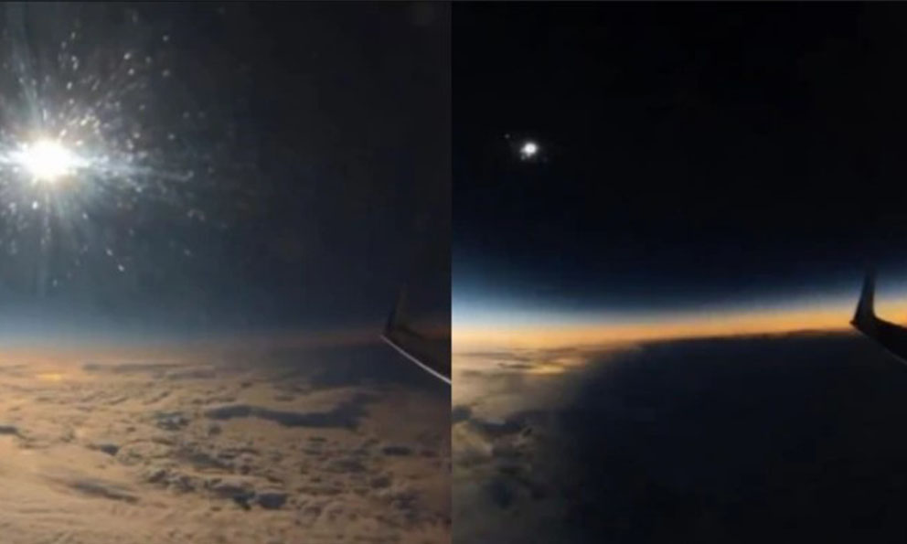 Así se ve un eclipse desde un avión